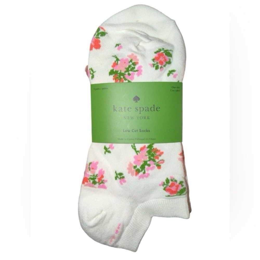 kate spade set of 3 floral low cut socks